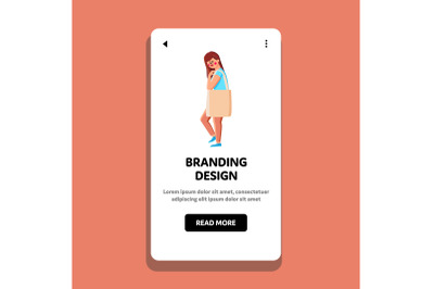 Branding Design Clothing Wearing Woman Vector