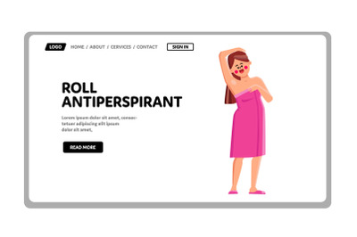 Roll Antiperspirant Use Woman After Shower Vector