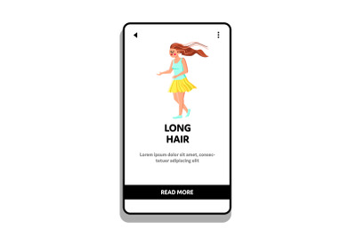 Long Hair Of Woman Waving On Windy Street Vector