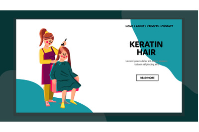 Keratin Hair Procedure Making Hairdresser Vector