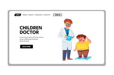 Children Doctor Consulting Oversize Patient Vector