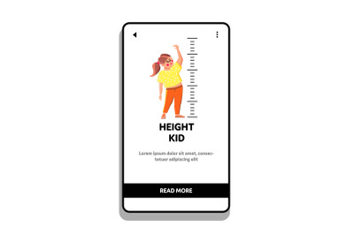 Height Kid Measurement Growth Scale On Wall Vector