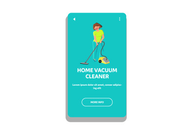 Home Vacuum Cleaner Device Use Housewife Vector