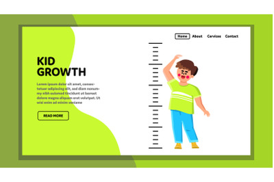 Kid Growth And Measuring Height With Scale Vector