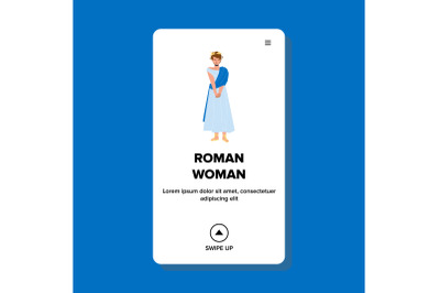 Roman Woman Wearing Long Grecian Clothes Vector