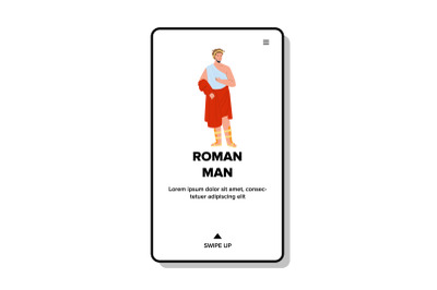 Roman Man In Tradition Rome Empire Clothes Vector