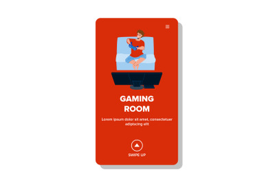 Gaming Room For Playing Console Video Games Vector