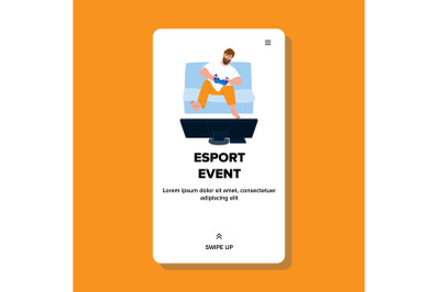 Esport Event Participate Professional Gamer Vector