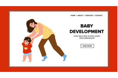 Baby Development And Taking First Steps Vector