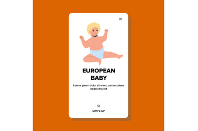 European Baby In Pediatrist Doctor Cabinet Vector