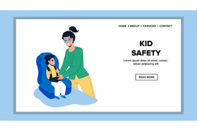 Kid Safety Car Accessory For Traveling Vector