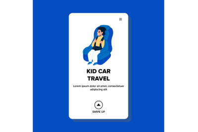 Kid Car Travel In Comfortable Armchair Vector