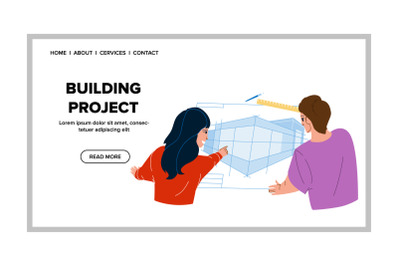 Building Project Developing Architects Vector