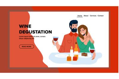 Wine Degustation Visit Man And Woman Couple Vector