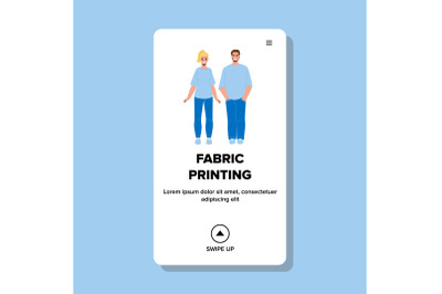 Fabric Printing On T-shirt Clothes Business Vector