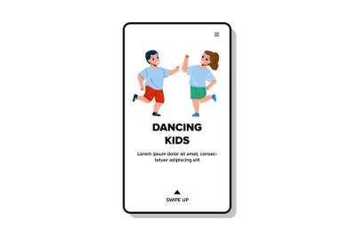 Dancing Kids Boy And Girl Talented Activity Vector