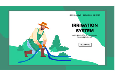 Irrigation System Watering Plant And Grass Vector