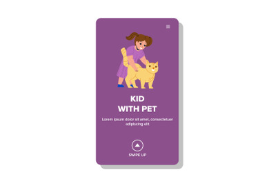 Girl Kid With Pet At Veterinary Clinic Vector