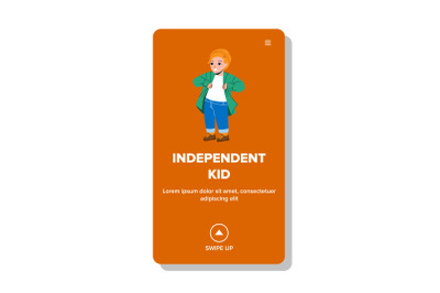 Independent Kid Go To Playground By Himself Vector