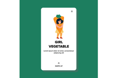 Girl In Vegetable Costume On School Stage Vector