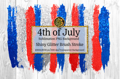 4th of July Shiny Glitter US Flag Sublimation PNG Background