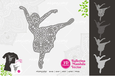 Ballerina Mandala SVG 3D Layered &23;3