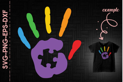 Autism Awareness Hand Puzzle