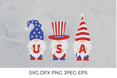 American patriotic  gnomes. USA Independence day.