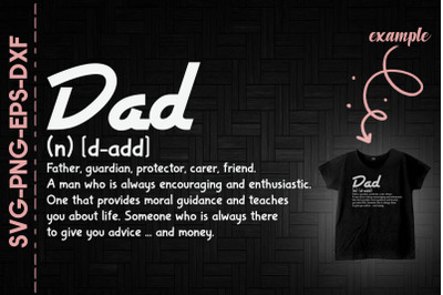 Dad Definition Father&#039;s Day Gift