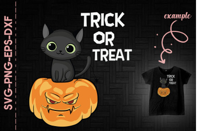 Trick Or Treat Black Cat Pumpkin