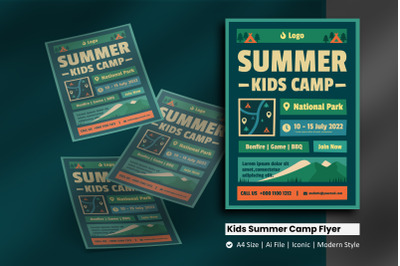 Kids Summer Camp Flyer Brochure Template
