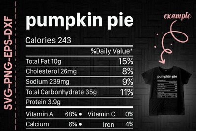 Pumpkin Pie Nutrition Facts Thanksgiving