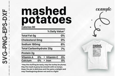 Mashed Potatoes Nutrition Thanksgiving