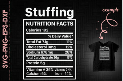 Stuffing Nutrition Facts Thanksgiving