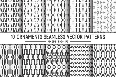 10 seamless vector ethnic patterns