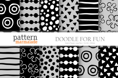 Doodle Pattern Digital Paper - U0101