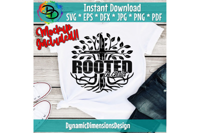 Rooted in Christ svg&2C; Rooted&2C; Christ&2C; Christian svg&2C; Tree&2C; Cross&2C; instant download&2C; Bible Verse SVG&2C; Cricut&2C; Silhouette&2C; Inspirational