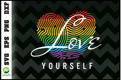 Love Yourself Rainbow LGBT fingerprint