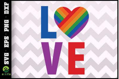 Pride Love Heart LGBTQ Grphic