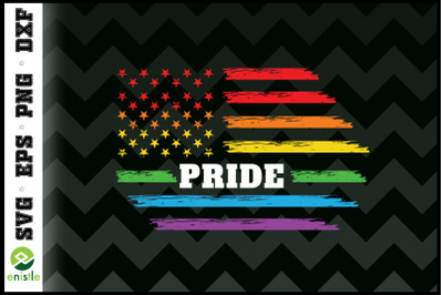 Pride Rainbow Distressed American Flag