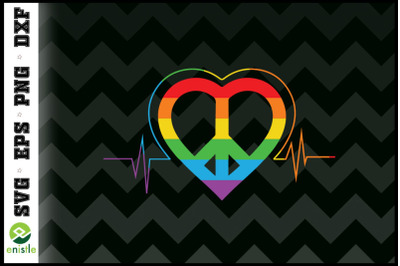 Rainbow Heartbeat Pride LGBTQ