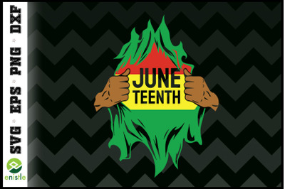 Juneteenth hand tearing Flag Graphic