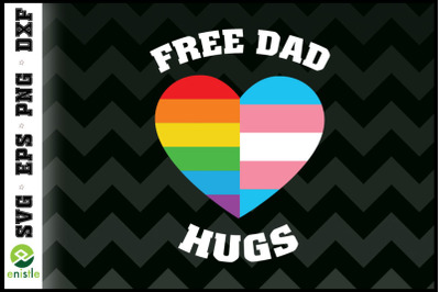 Free Dad Hugs Pride LGBT Rainbow Flag