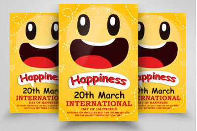 International Happiness Day Flyer Template