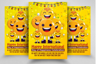 International Day of Happiness Flyer Psd