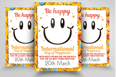 International Happiness Day Flyer Template