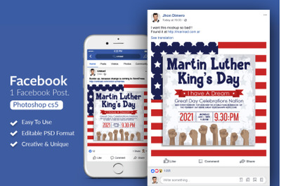 Martin Luther King&#039;s Day FB Post Banner