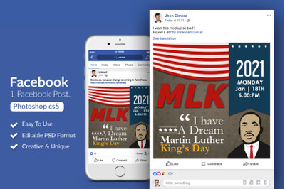 Martin Luther King FB Post Banner