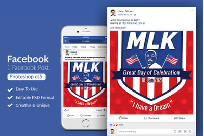 MLK Day Facebook Post Banner