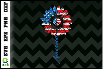 Sunflower USA American Flag 4th of July